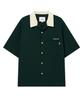 Lettering Half Shirt Green