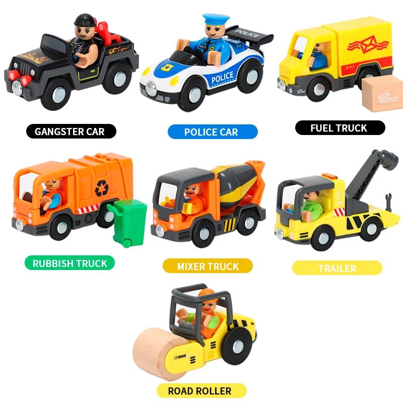 Variety of Optional Rail Car Utility Vehicles Aircraft Compatible with All s Wooden Tracks Trains Children Car Toy Lovely Gifts