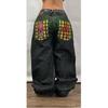 Jeans Anchos de Pierna Ancha Oversize Hip Hop Y2K Con Bolsillo Bordado Unisex Streetwear Pantalones de Mezclilla