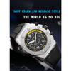 SANDA New Luminous Men's Quartz Watch Nails, Wodoodporne trendy Męskie zegarki kwarcowe