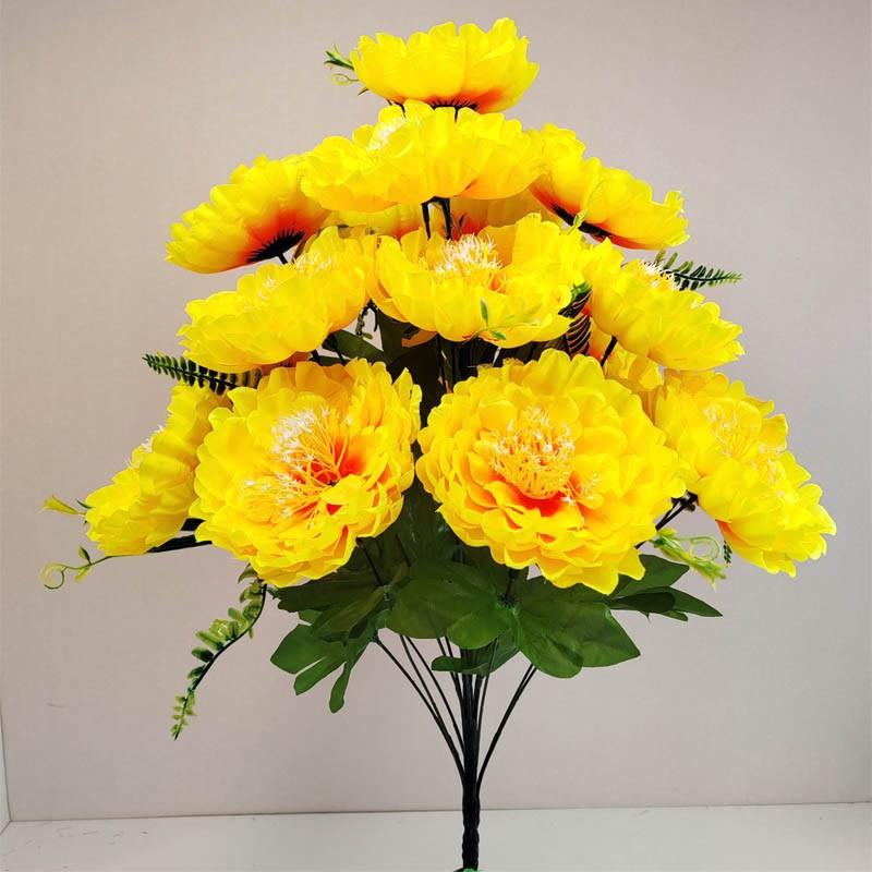 Artificial Flower 18 Heads Flash Peony Put Flower Living Room Decoration Silk Flower Indoor Flower Fake Flower