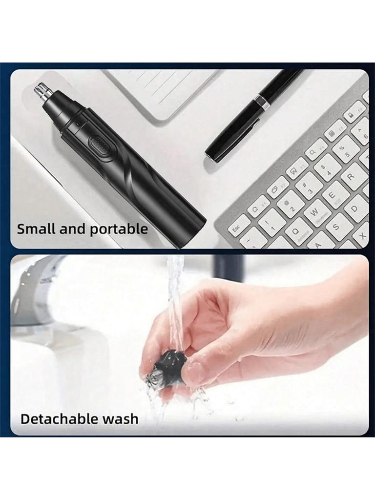 Black Electric Nose Hair Trimmers Ofer Low Noise High Torque,High Speed Motors for Washing Nose Hair for Both Men