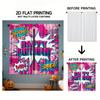 2pcs Birthday & Halloween Curtains - Comic Book Style Window Drapes with BOOM! BAD! Graphic   Semi-Sheer Rod Pocket Window Treatm