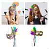 Masquerade Feather Mask Half Face Costume Comfortable Halloween Shield for Women Men