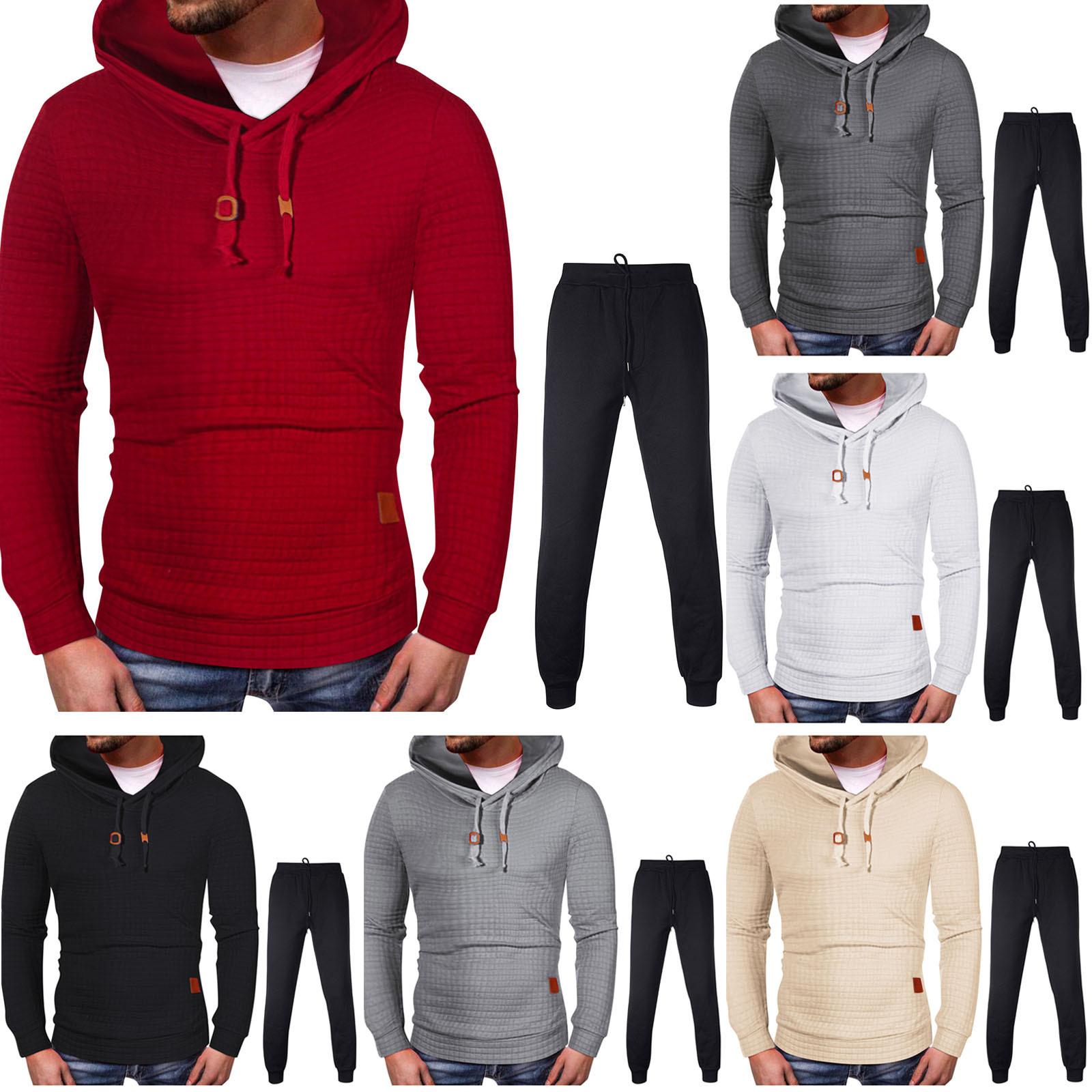 

Men s Autumn Winter Plaid Sweatshirt Top Pants Sets Sports Suit Tracksuit