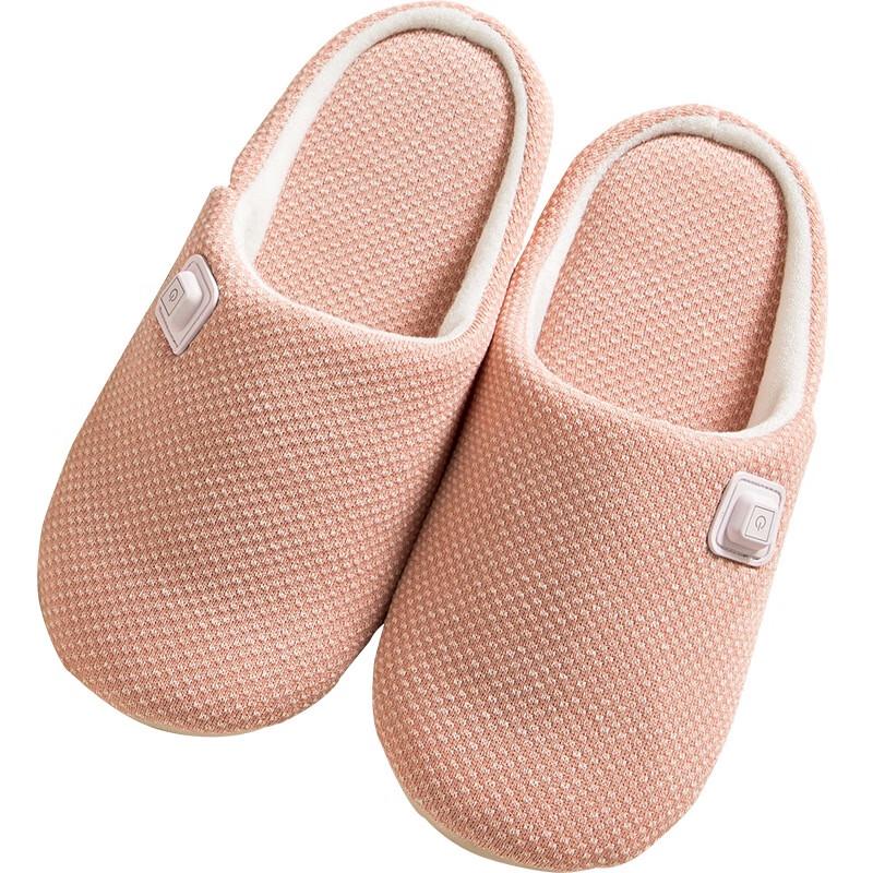 Rechargeable Heated Cotton Slippers with Temperature Control