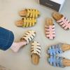 Retro bag head slippers women's summer outer wear 2025 new woven pig cage one word drag lazy one foot half slippers