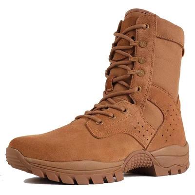 Braune Combat Herren- und Damen-Trainingsstiefel Verschleißfestigkeit Seitlicher Reißverschluss Ärmelstil Outdoor-Training Wandern Wüstenstiefel