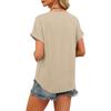 Stylish Women's Casual V-neck Short-sleeved Color T-shirt