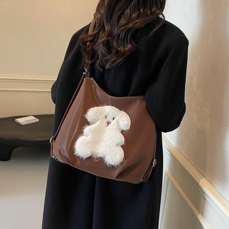 Cute Girl Tote Bag Women 2025 Autumn and Winter New Cartoon Animation Large Capacity Backpack Commuter Women's Bag