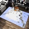 1Pc Piano keys music Printed circular carpet, home door mat, outdoor travel protection carpet A12