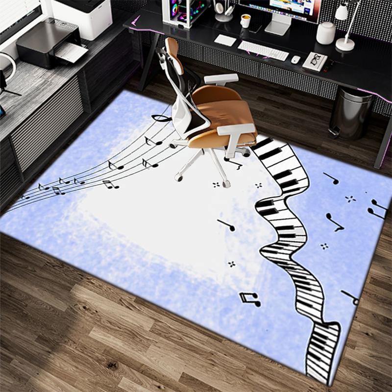1Pc Piano keys music Printed circular carpet, home door mat, outdoor travel protection carpet A12