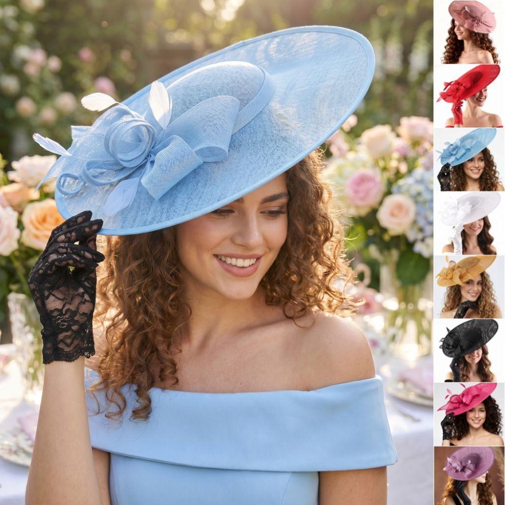 Exquisite Feather Fascinator Hat French Tea Party Hat Retro 1920s Hair Accessories Dance Show