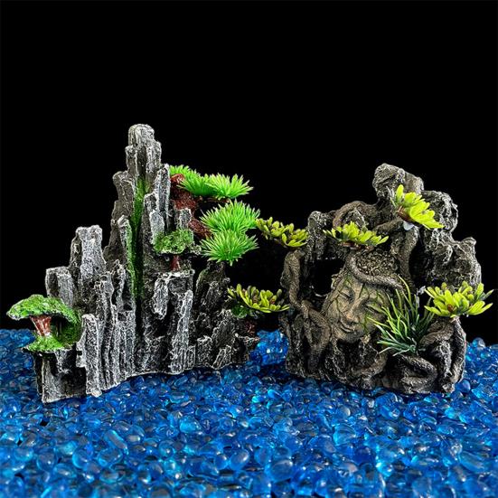 Yousheng Aquarium Rockery Artificial Moss Landscaping Crafts Fish Tank Simulation Rock Decoration Aquarium Accessories