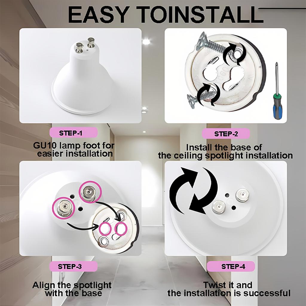 Dimmable GU10 LED Bulb 5W Adjustable Light-Up AC220V Lighting Smart App Control Lighted RGB/C+W White Bulbs for Party Decor