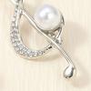 Musical Note Shape Brooch Pin, Imitation Pearl Rhinestones Inlaid Lapel Badge for Dress, Coat, Shawl, Gift for Mother, Wedding
