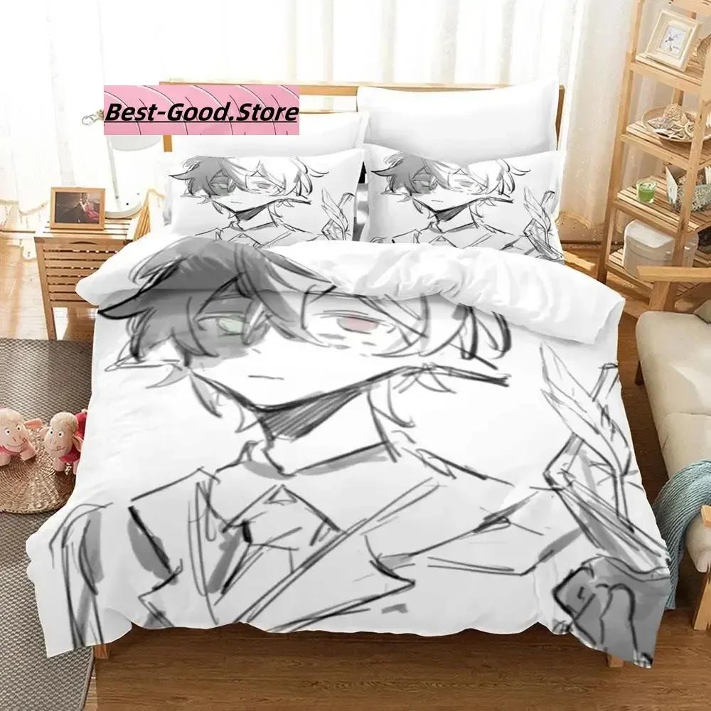 3D Print Cartoon Bed Sheet Set Ranboo Printed Bedding Duvet Cover Set Soft And Comfortable Perfect Children Room Decoration
