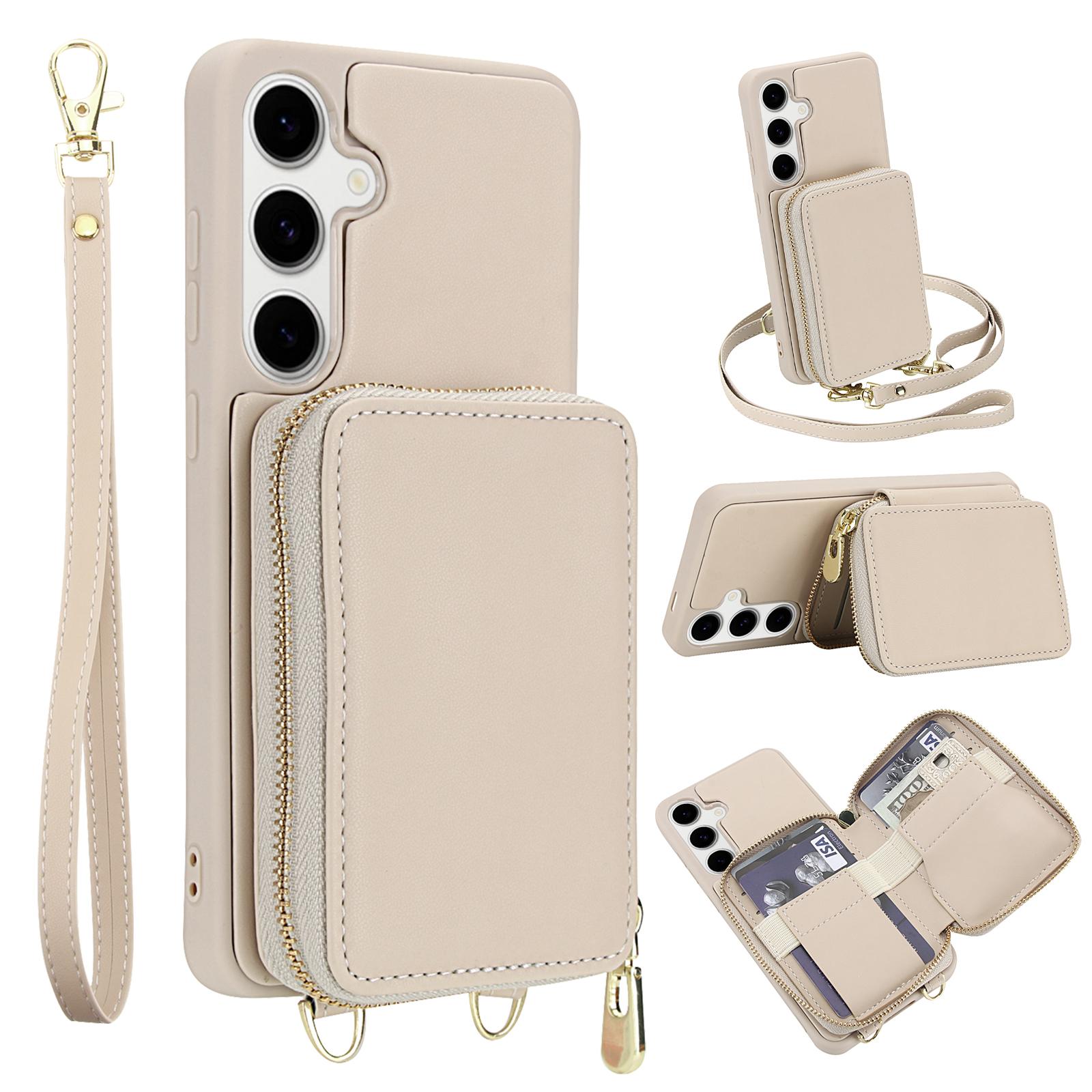 

For Samsung Galaxy A35 5G Case RFID Blocking Zipper Wallet Leather + TPU Phone Cover with Shoulder Strap