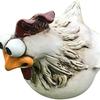 Spooky Fence Decoration Chicken Spoof Rooster Patio Decorative Ornament Resin Crafts Gardening Garden Decoration