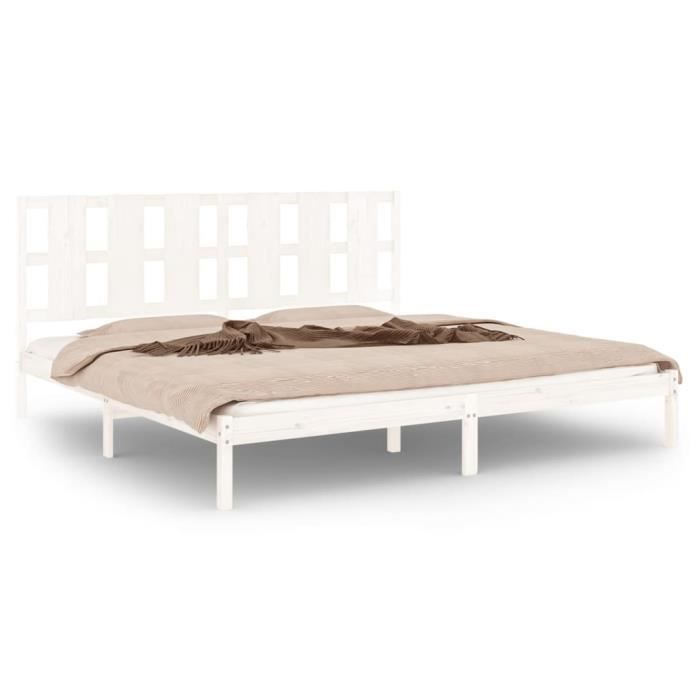 VidaXL Bed Frames White Solid Wood 180x200 Cm Super King 3105616