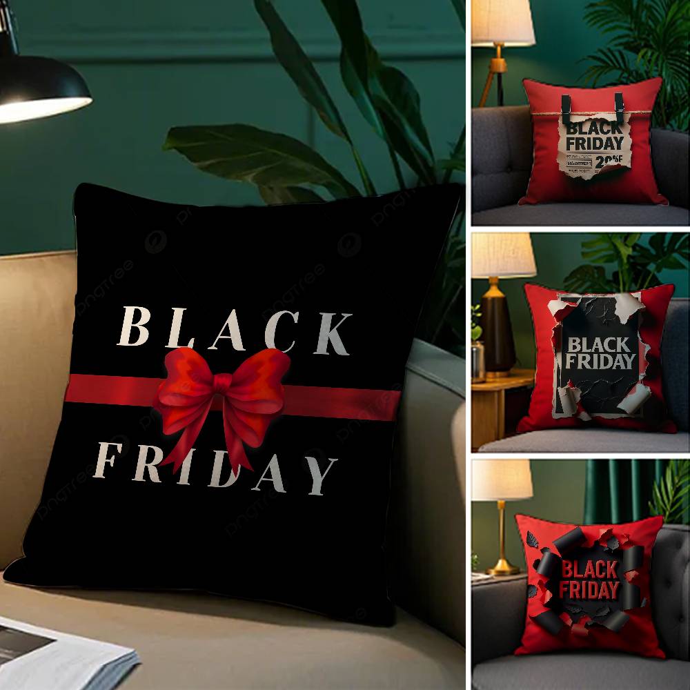 Black Friday Pillow Case Cozy Plush Pillow Cover Double Side Printed – Home Gift for Bedroom Decor