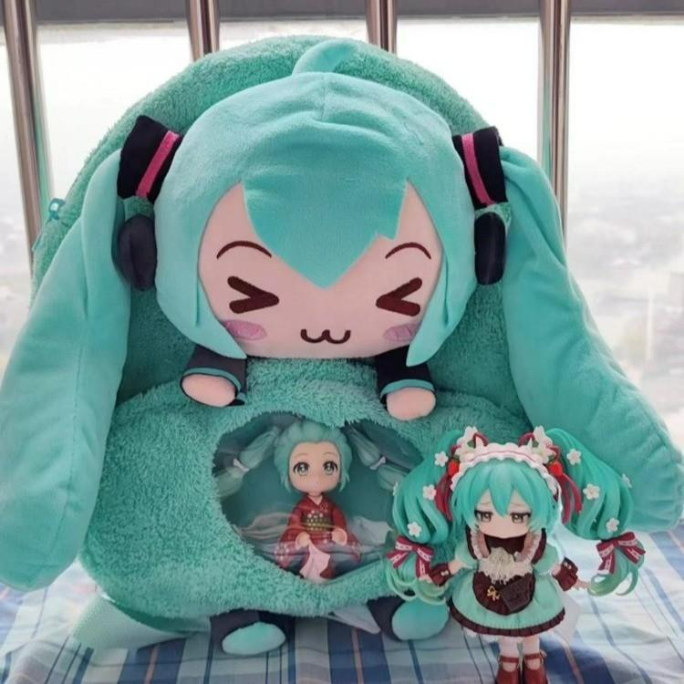Plush Hatsune Miku Backpack Cartoon Itabag Large Capacity Bag Travel Kids Gift