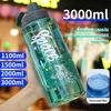 1100/1500/2000/3000ml Wasserflasche Hohe Kapazität Sturzsicher Hitzebeständig Wasserflasche Motivierende Sportwasserflasche für Outdoor