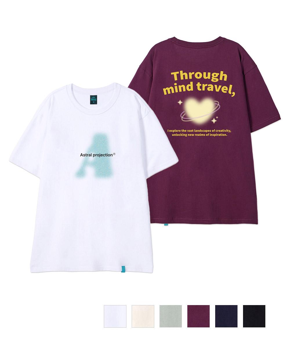 Astral Projection [2Pack] Big A & Through Mind Travel Cotton Loose Fit Short Sleeve T-Shirt M