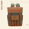 Retro Waterproof Leather & Oil Wax Canvas Backpack - High Quality Multifunctional Computer Bag