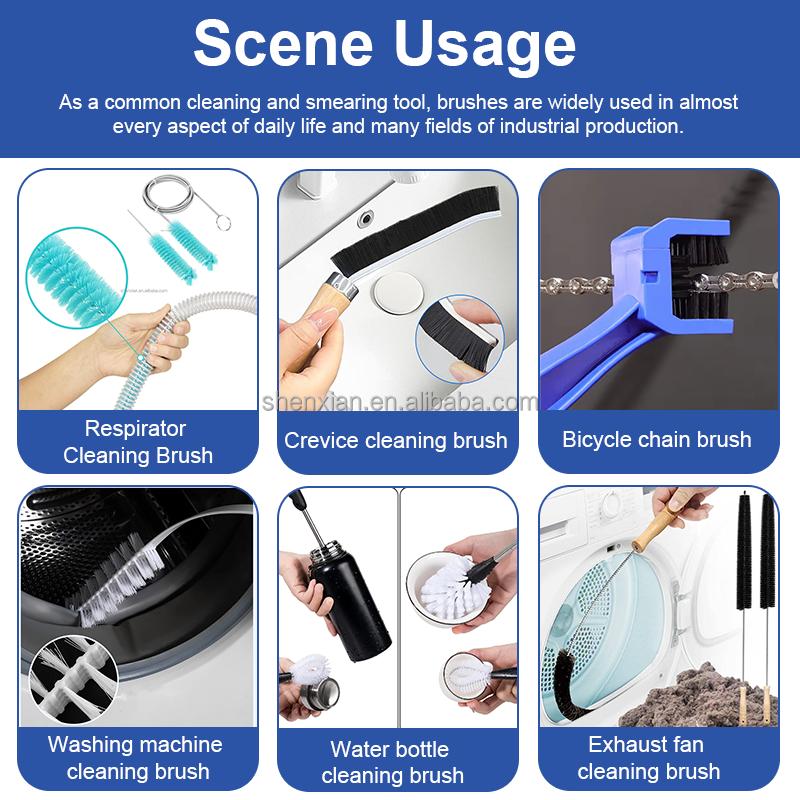 Professional Baby Bottle Brush With Long Handle Nylon Sponge for Decontamination Suction Cup