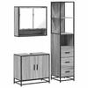 VidaXL 3-piece Bathroom Furniture Set Sonoma Grey, Storage Cabinet, Bathroom Cabinet, Vanity Unit 3301158