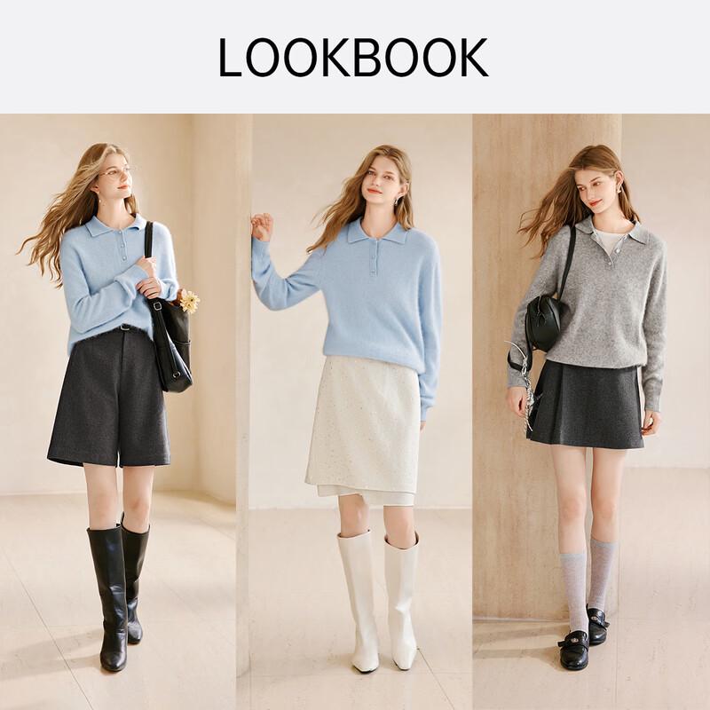 Xiangying Polo Collar Wool Sweater