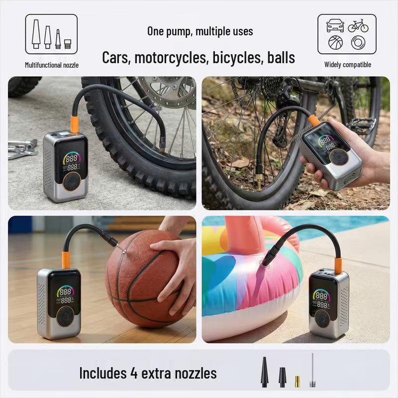 Portable On-Board High-Pressure Wireless Electric Car Tire Pump