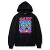Autumn selling anime cat printed hoodie for daily casual wear solid color sports hoodie fashionable and warm hoodie