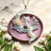 1Pcs Retro Moon Fox Pendant Necklace Thin Cable Chain Elegant Chinese Style Hanfu Accessories Jewelry Gift