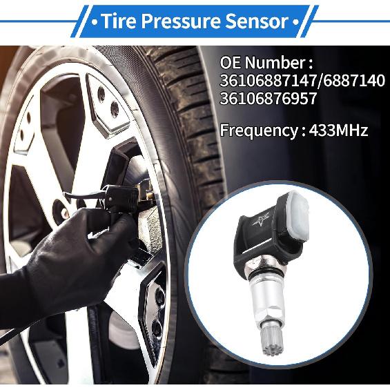 

Tire Pressure Sensor Tire Pressure Monitoring Sensor No.36106887147 for BMW 3 Series 2019-2024 1 Pc 433MHz