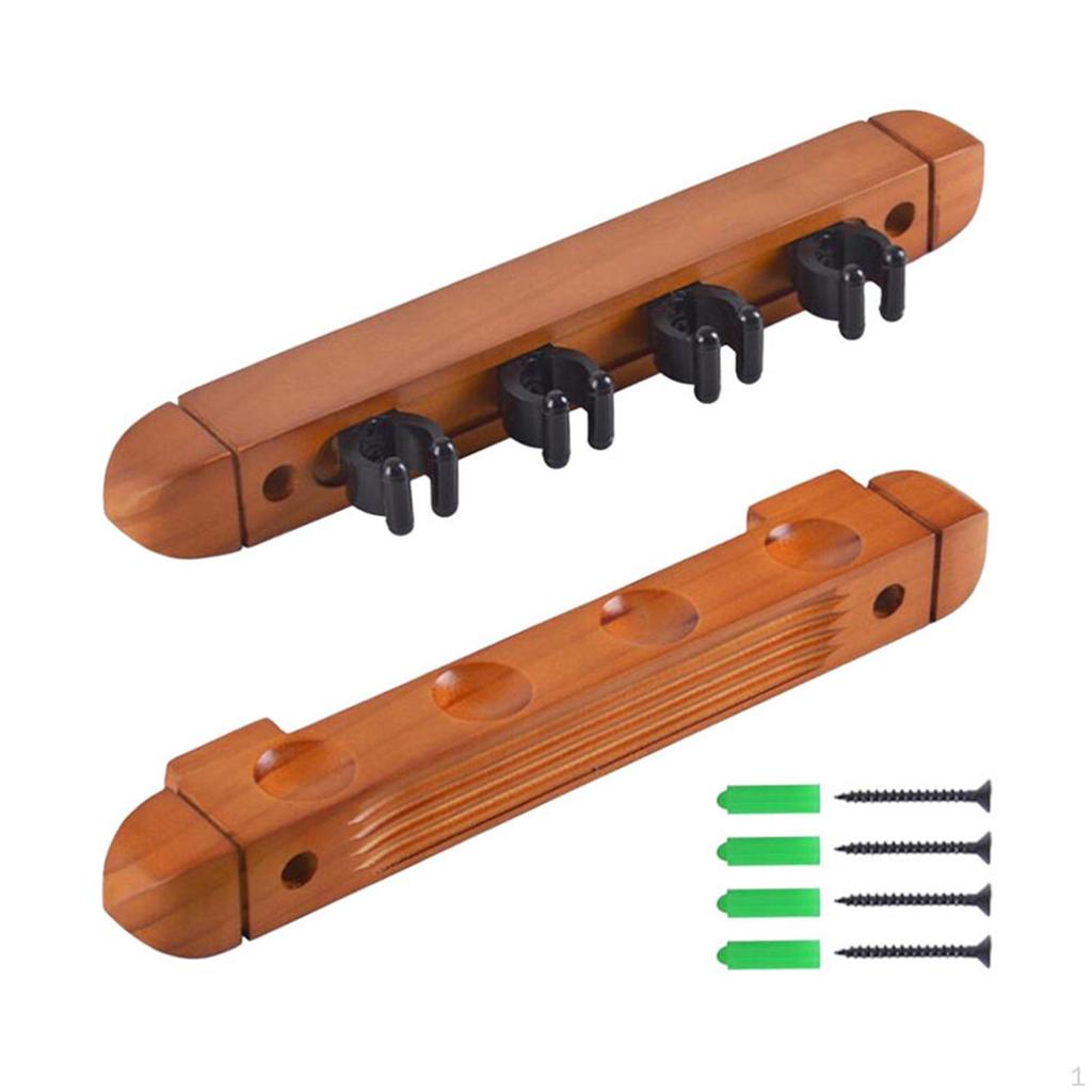 Billiard Cue Claw Billiards Foot Rest Storage Fishing Rod Holder Wall Rack with 4 Clips