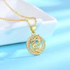 Year of The Dragon National Trend Retro Zodiac Dragon Round Card Pendant Necklace