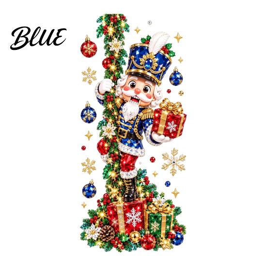 Holiday Glass Decals for Home Decor Christmas Nutcracker Window Clings Decorative Static Stickers Doors Mural Indoor Outdoor and Windows Waterproof