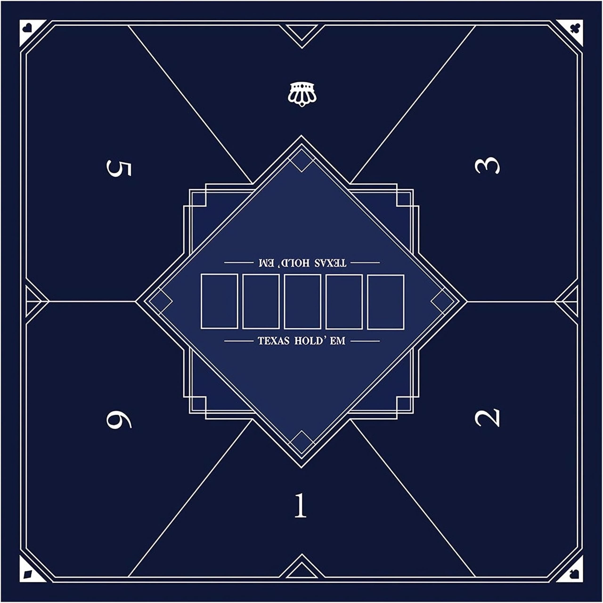 

Rowaica Покерный мат Квадратный 80x80см Техасский игровой мат Настольный для до 6 игроков Холдем (военно-морской флот)