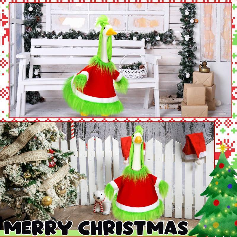 Outdoor Decoration Christmas Santa Duck Lawn Figures Festive Yard Doll Display