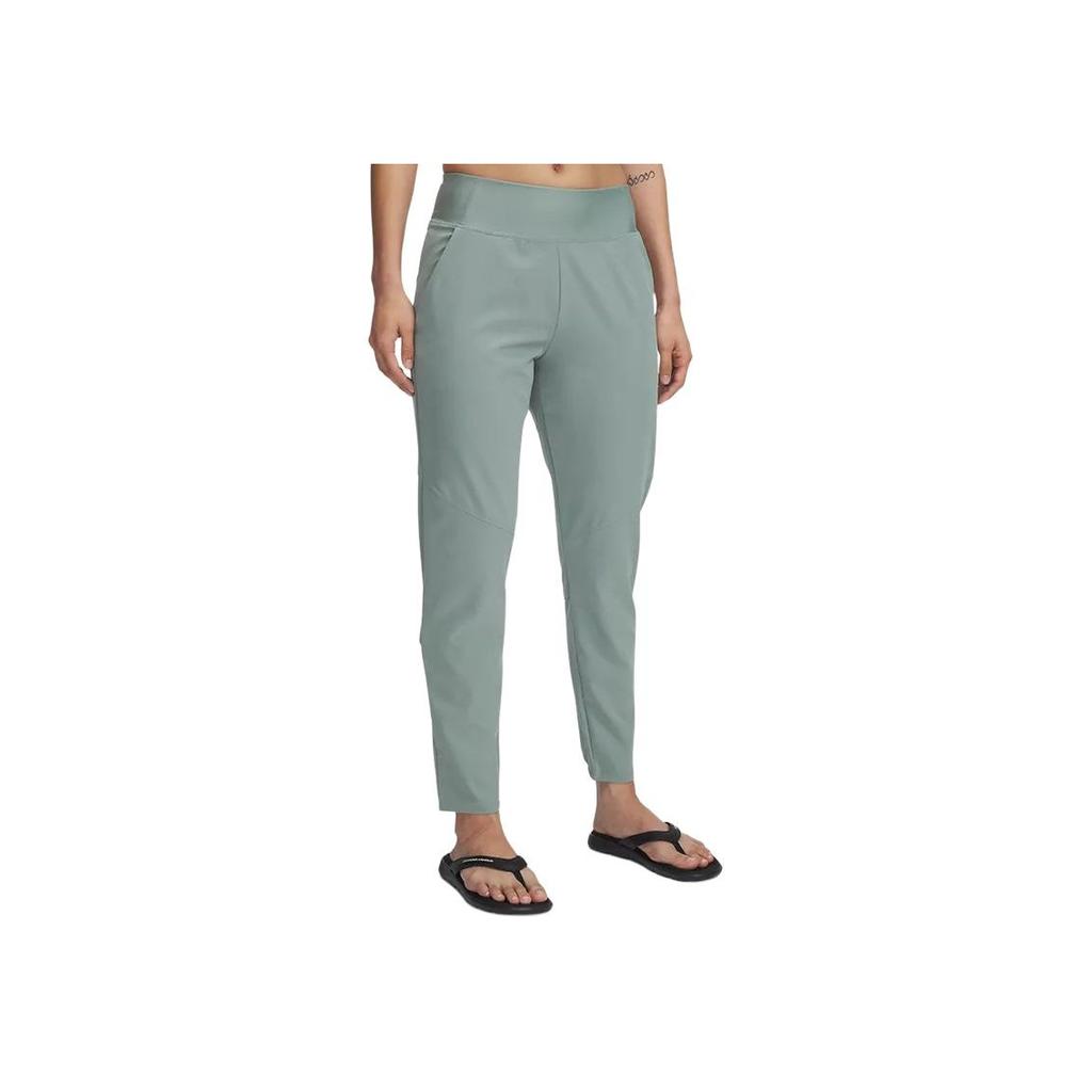 Under Armour Comfortable Mid-Rise Woven Sports Pants Women bottoms Blue-Green 1383557-348
