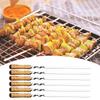 Kebab Skewers Reusable Metal Skewers 6 Pieces Stainless Steel Long Reusable Flat Bbq Tools for Camping Vegetable Cooking