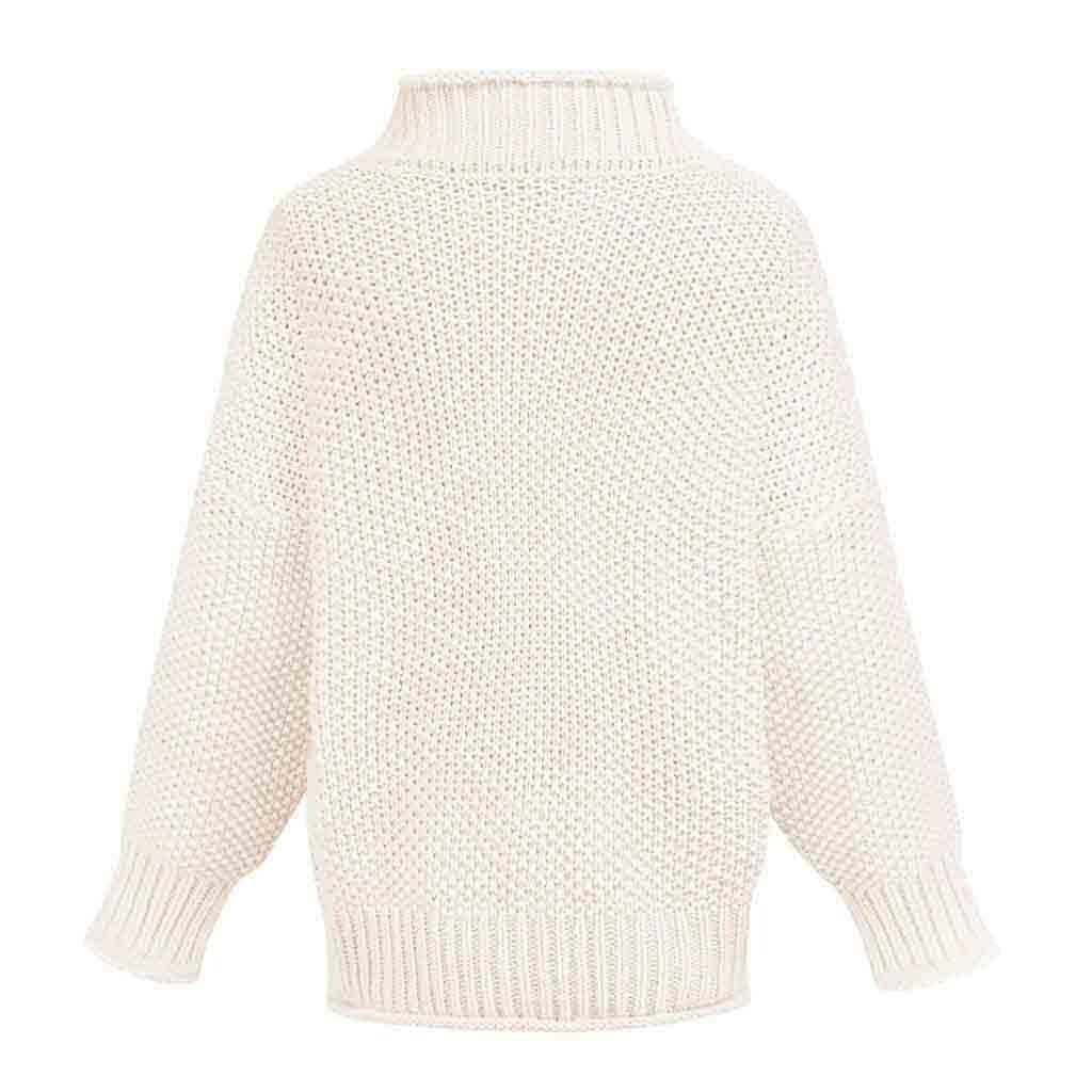 Women's Loose Casual Color Round Neck Sweater Thick Thread Pullover Top