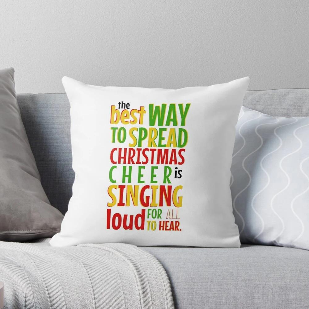 Merry Christmas Decoration Home Pillowcase Cushion Cover Holiday 40X40Cm Modern Living Room Sofa Bed Autumn Hat White