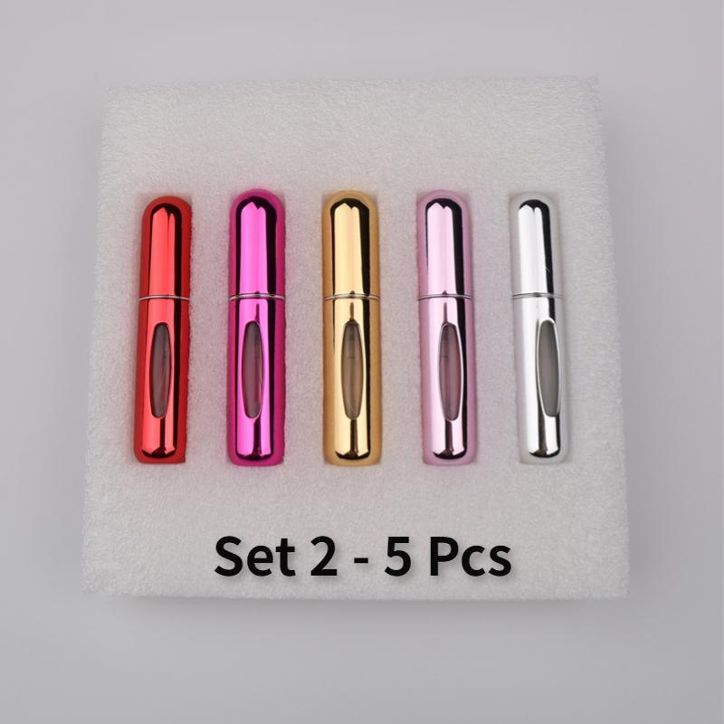 5Pcs 5ml Perfume Refill Bottle Sets Mini Portable Refillable Spray Scent Pump Empty Cosmetic Containers Atomizer