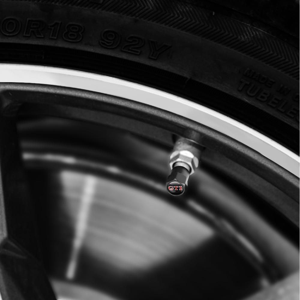 LVAXC1 4Pc Car Metal Wheel Tire Air Valve Dust Caps Accessories For Volkswagen VW Golf 4 5 6 7 Bora MK7 Beetle Touran Tiguan GTI R Line