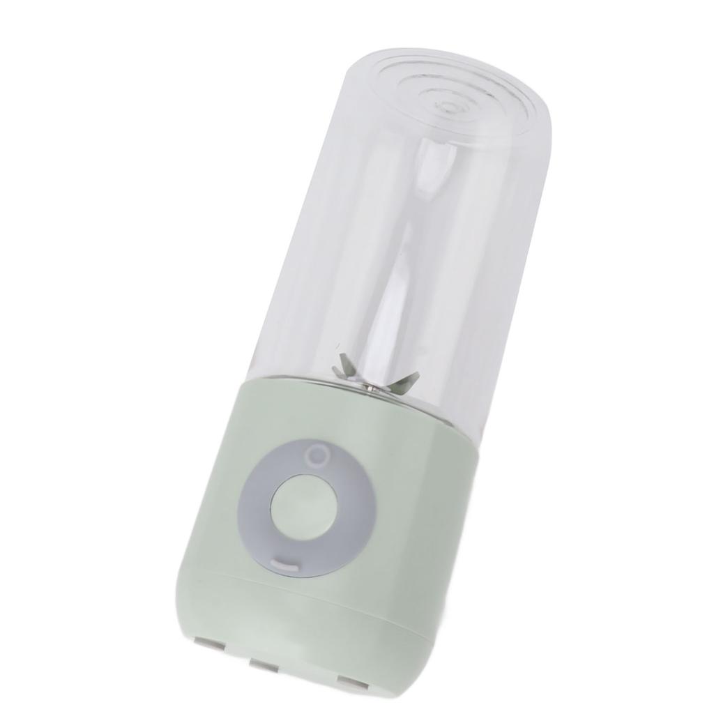 Electric USB Juicer Blender Green 6 Leaf Blades 1300mAh 500ml Portable Blender Cup for Fruit Juice