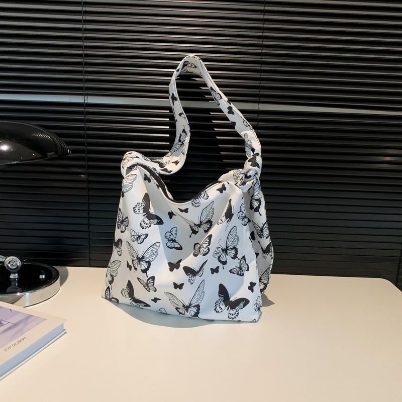 Trendy Leopard Print Crossbody Bag For Girls Versatile Soft Canvas Tote Purse White