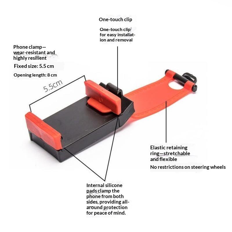 Car Phone Holder Universal Car Interior Steering Wheel Clip Mount Cellphone Stand Bracket For Phone 1Pc
